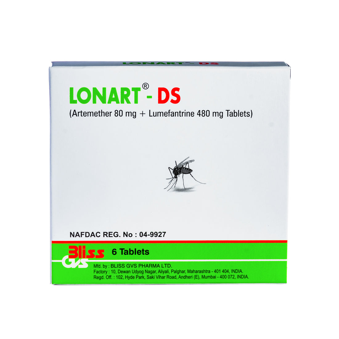 lonartds lonartds Lonart-DS 80mg/480mg x 6 tablets
